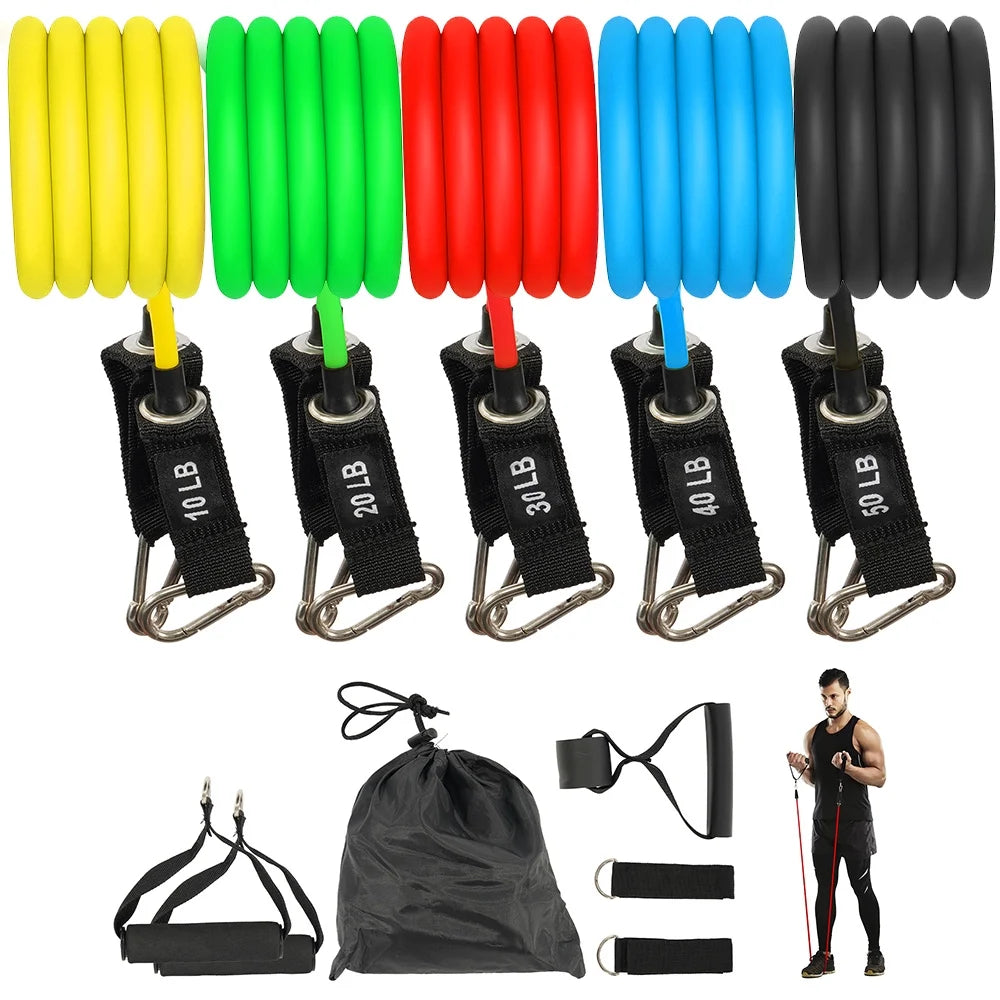 Resistance Bands Set Exercise Bands with Handles Heavy Resistance Training Physical Therapy Home Workouts