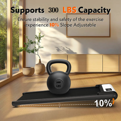 Walking Pad Treadmill, AI Voice Control, 2.5 HP under Desk Treadmill, Quiet Portable Treadmill for Home Office,Black Blue