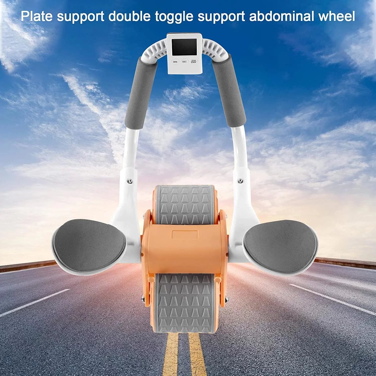 2025 New with Timer Ab Abdominal Exercise Roller Elbow Support, Abs Roller Wheel Core Exercise Equipment, Automatic Rebound Abdominal Wheel